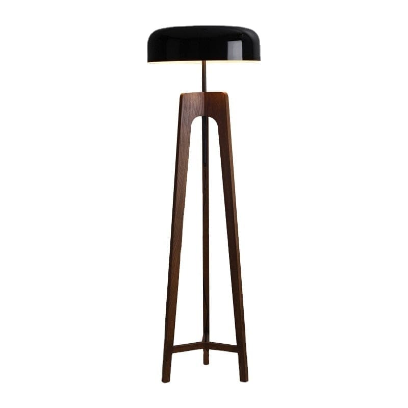 Tripod Lamp Wood Black Acrylic Lampshade Table and Floor Lighting Japandi Decor - Lamps