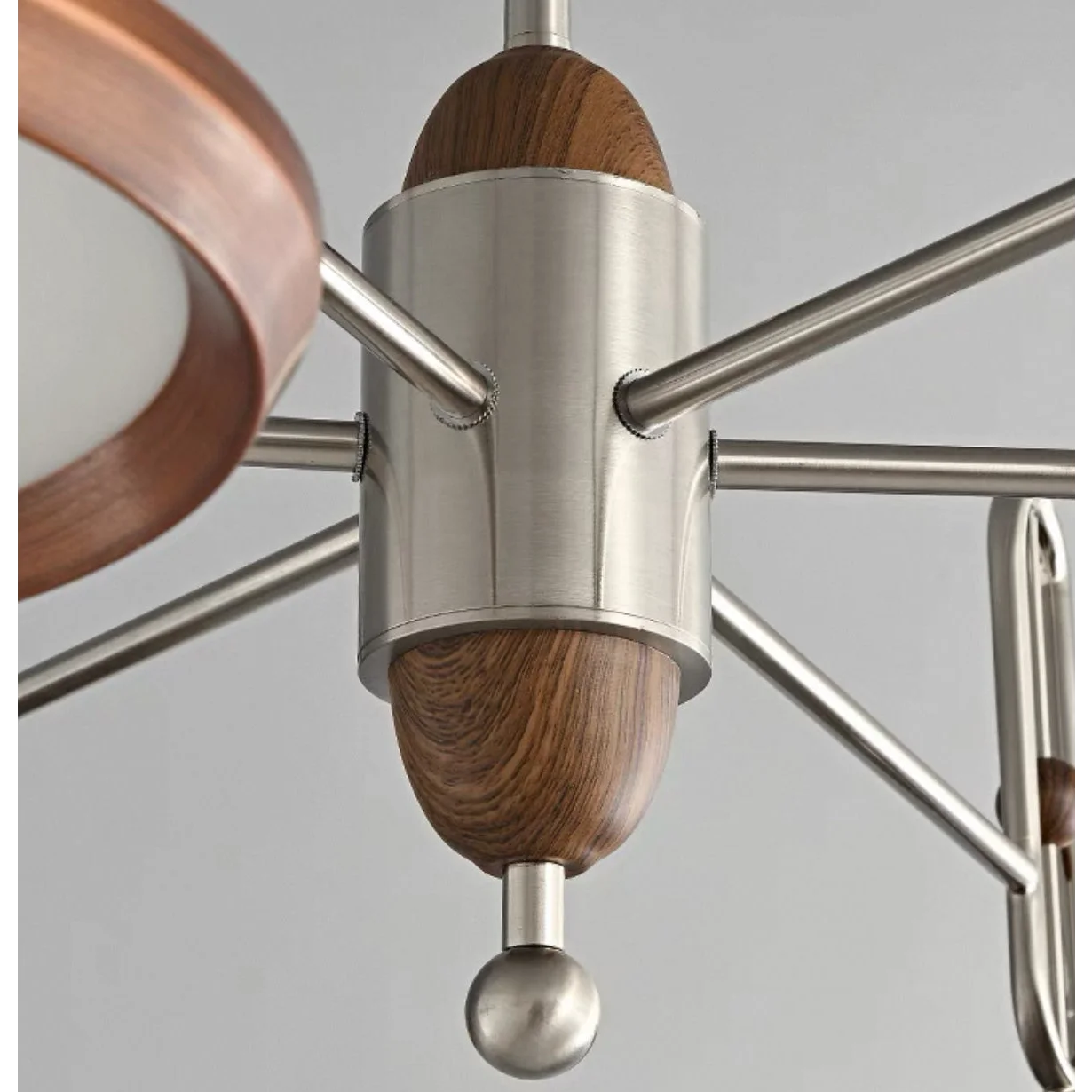 Retro Disc Modern Chandelier | Triple Brushed Steel Ceiling Light Fixture