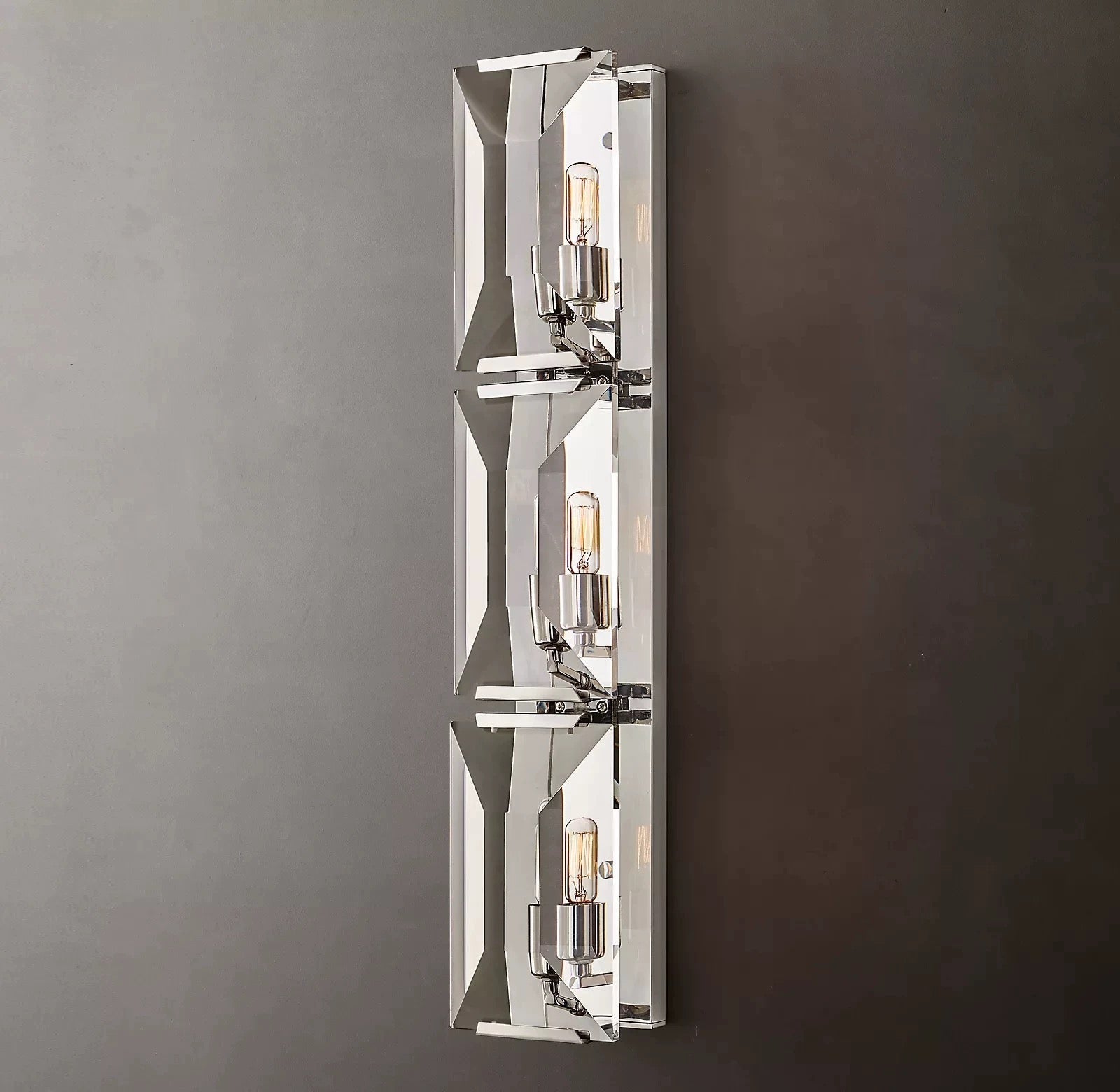 TRIPLE CRYSTAL WALL SCONCES | CLUG032P - Silver - Wall Sconces