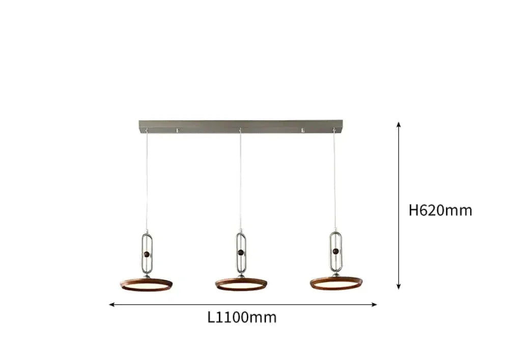 Retro Disc Modern Chandelier | Linear Brushed Steel Ceiling Light Fixture - Pendant Lamps