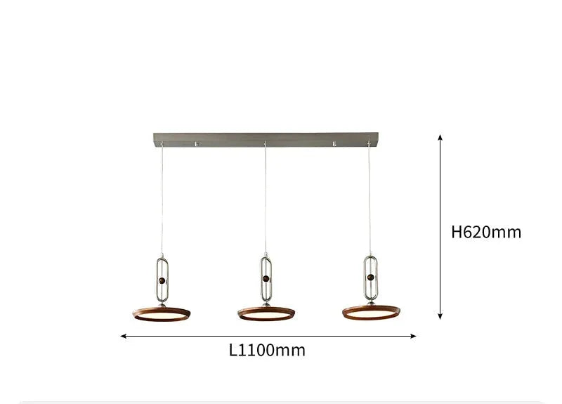 Retro Disc Modern Chandelier | Linear Brushed Steel Ceiling Light Fixture