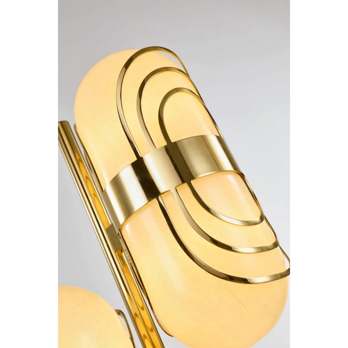 Gold 3 Light Floor Lamp for Living Room and Entryway | Modern Glass Shades Art Deco Stainless Steel Casalola Lights