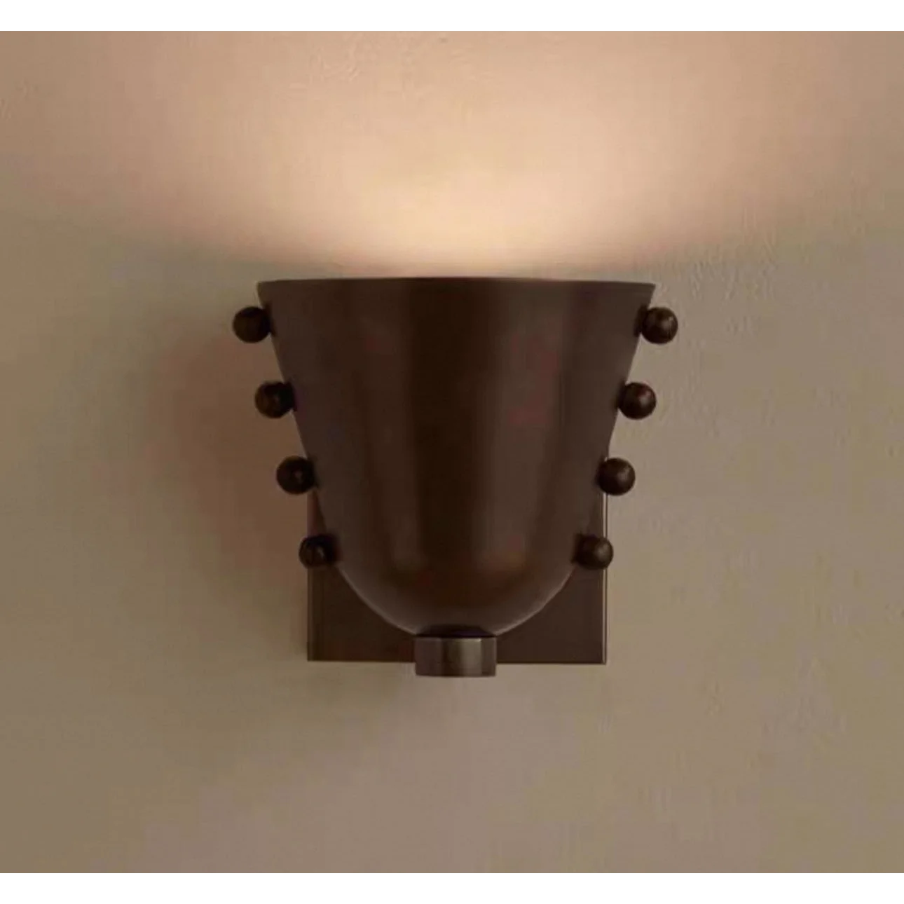 Sculptural Glass Wall Sconce with Brass Mount | Brown Bespoke Lighting