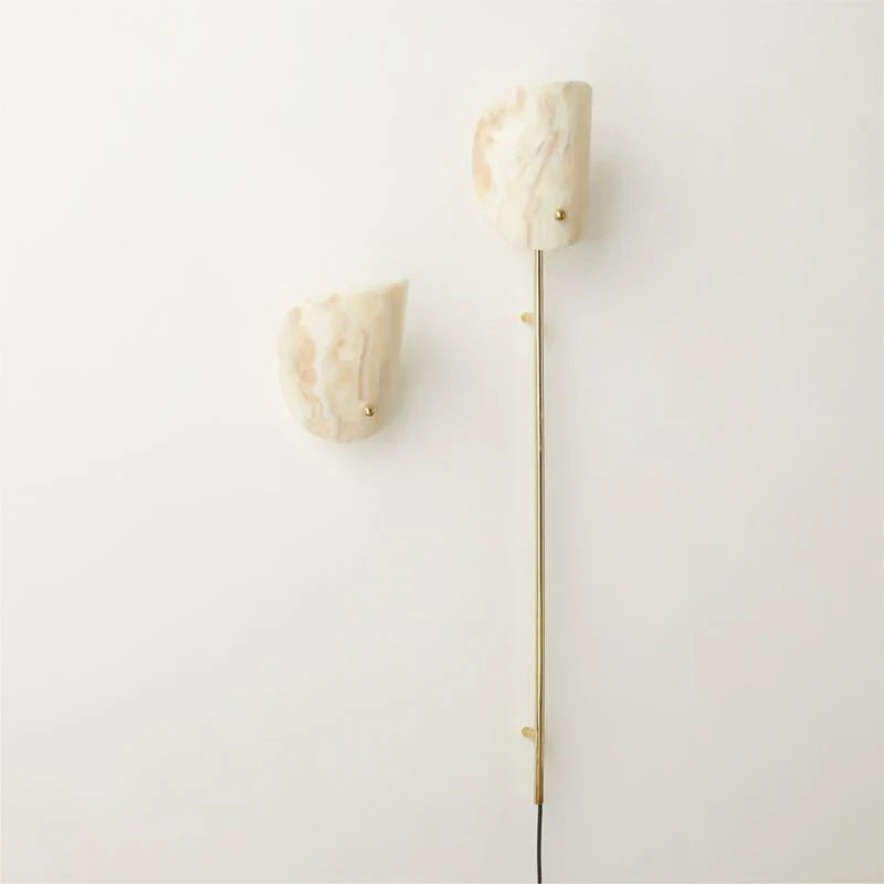 Genuine Onyx Rail Wall Sconce Brass | Bedside Reading Light Tall Hallway 76cm 2700k Casalola Lights Luxury Lamps