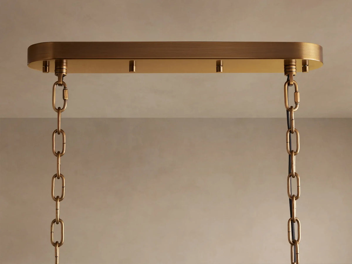 Large Linear Cast Glass Chandelier | Brass | Veneziana Casalola Lights Luxury Lamps for Interior Designers