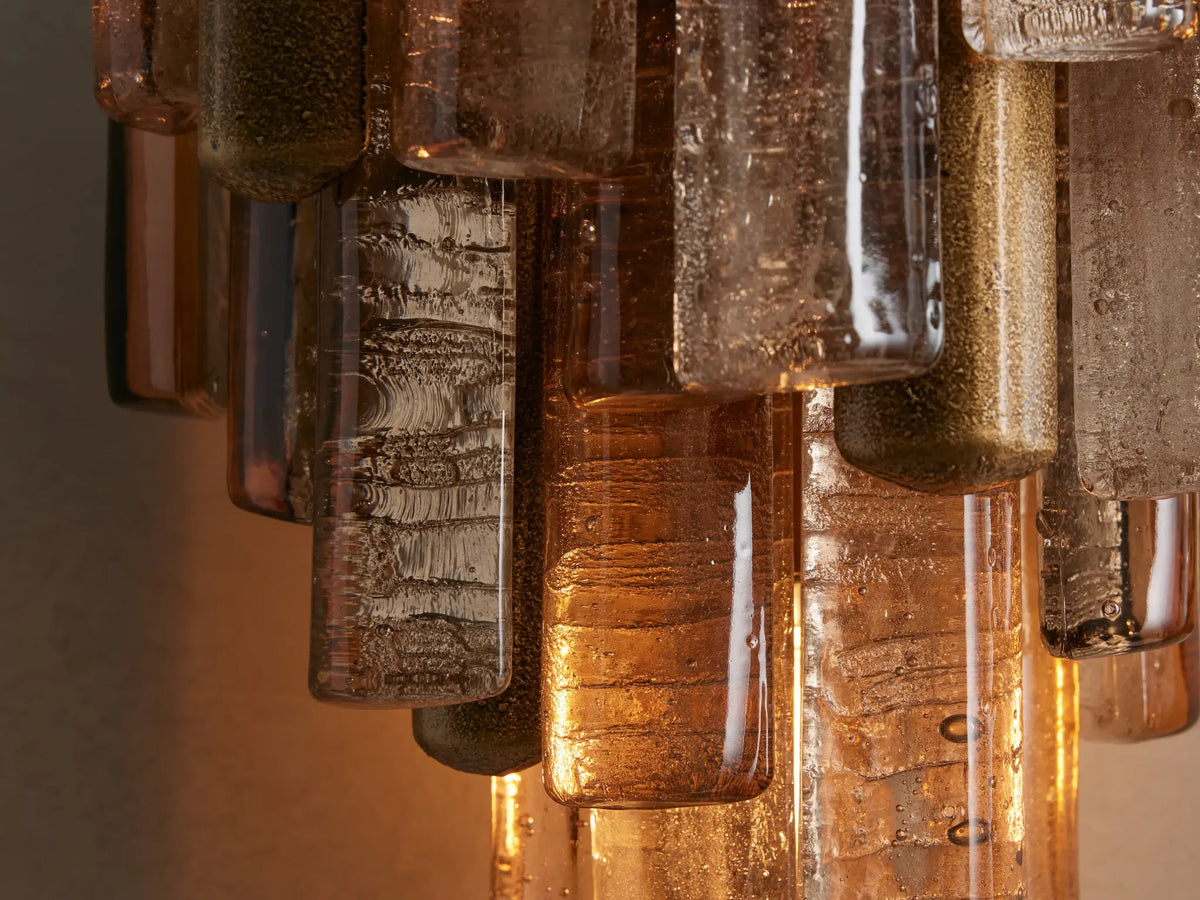 Textured Cast Glass Wall Sconce | Brass | Veneziana Casalola Lights Luxury Lamps for Interior Designers