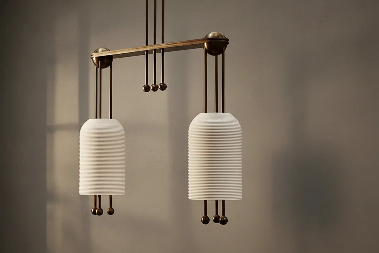 Solid Copper Linear Suspension | Hand-cast Porcelain | 94cm Gallery Grade Dining Light | Casalola Lights Casalolalights