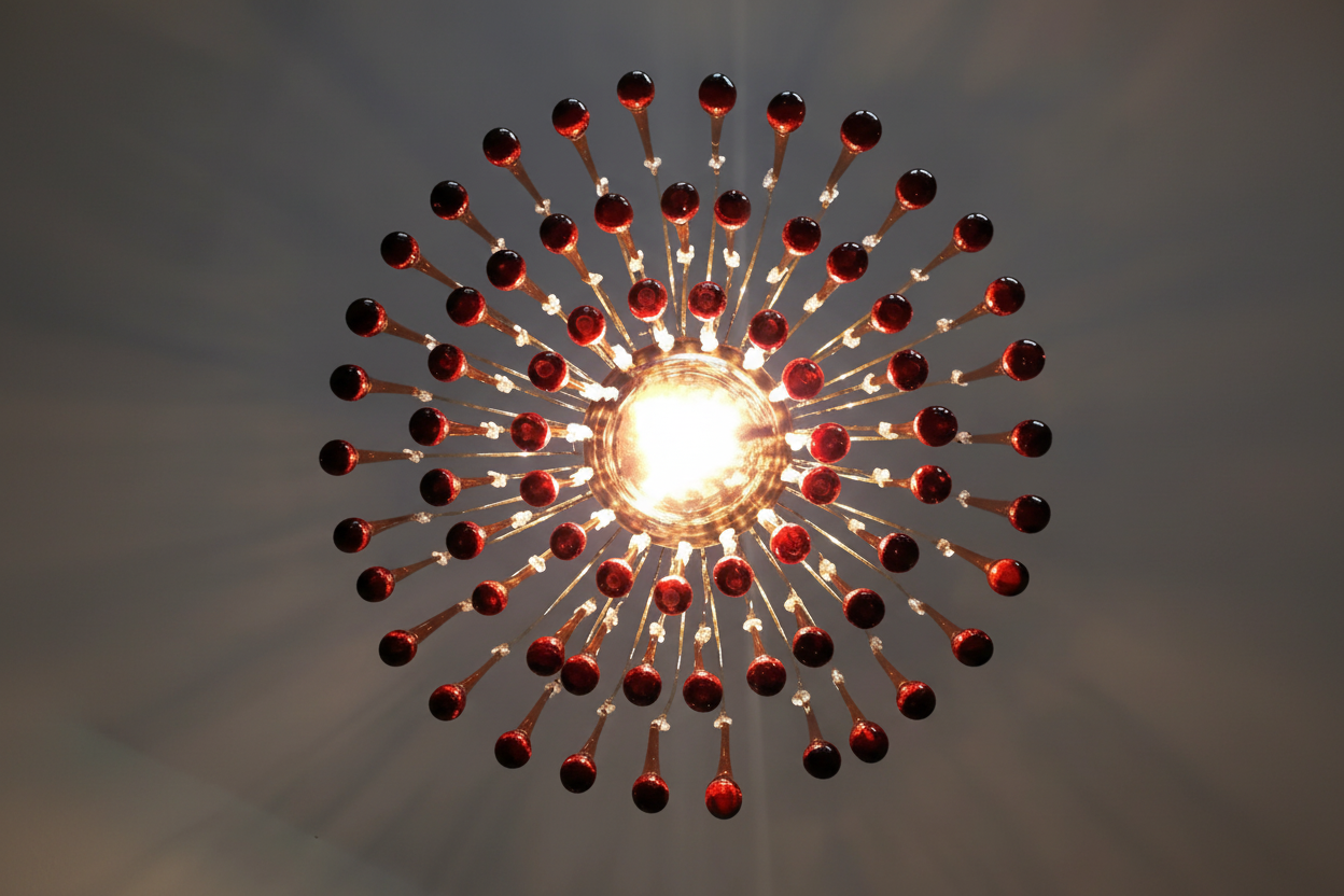 VINTAGE AMBER ITALIAN MURANO GLASS CHANDELIER | CL184AWQ
