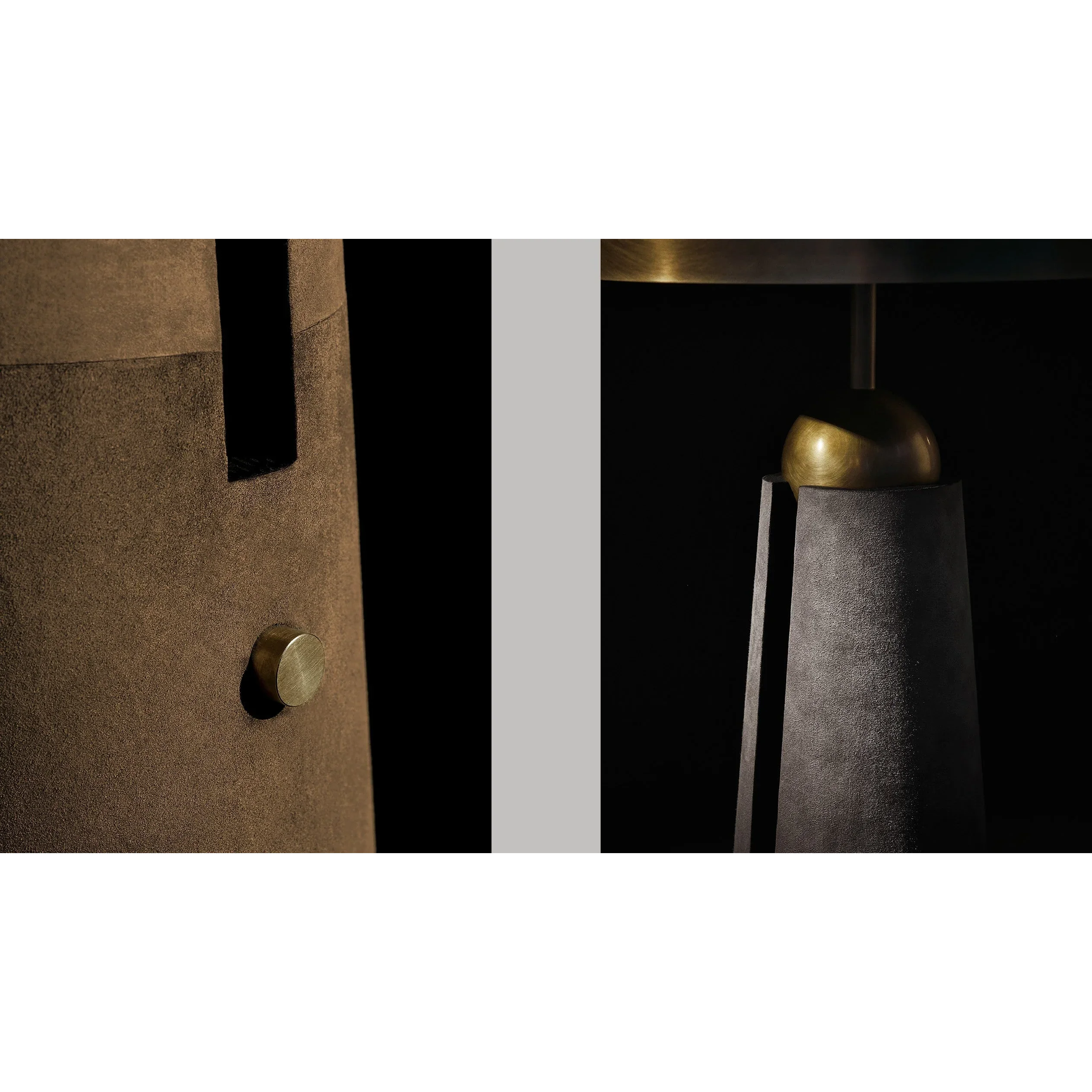 Solid Brass & Leather Dome Floor Lamp | Mid-century Italian Modern | 145cm Tall Executive | Casalola Lights
