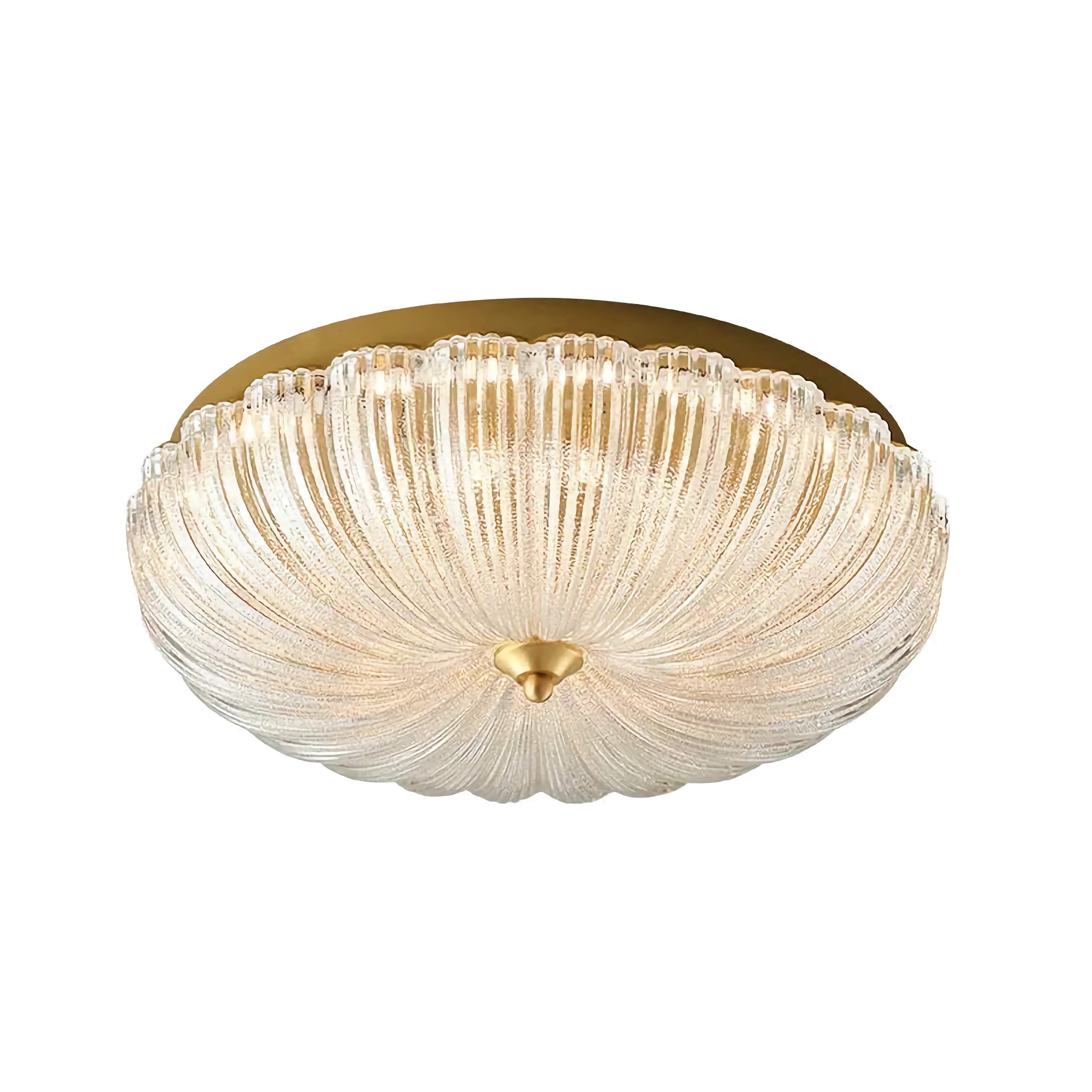 Vintage Glass Flush Mount Ceiling Light with Copper Accent for Low Ceilings