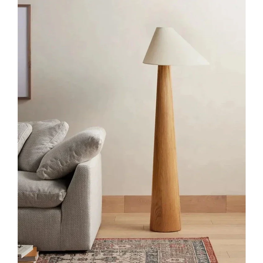 Vintage Solid Wood Floor Lamp for Living Room Bedroom Japandi Lamps