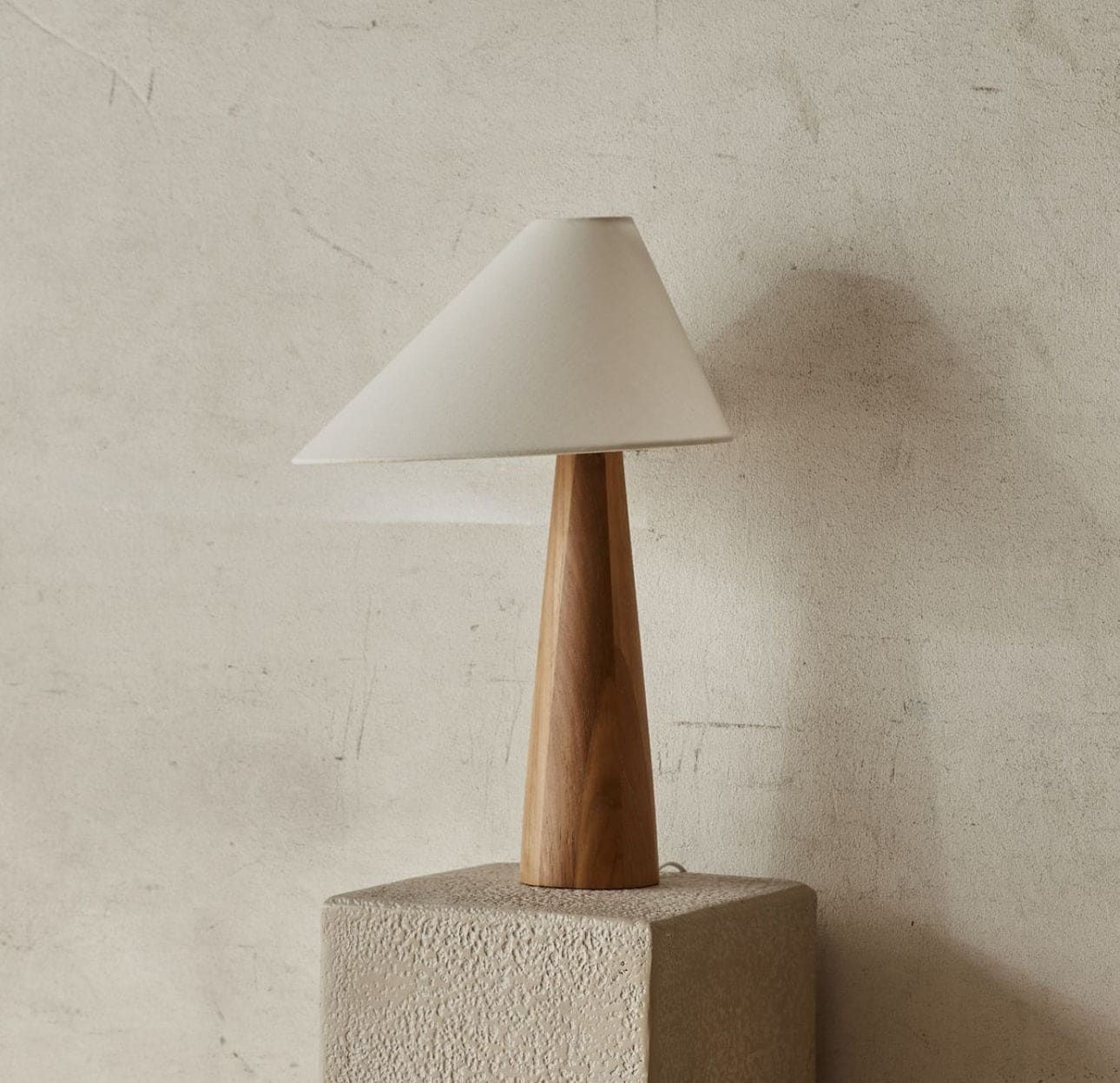 Vintage Solid Wood Table Lamp Japandi Lamps Unique Earth Tones
