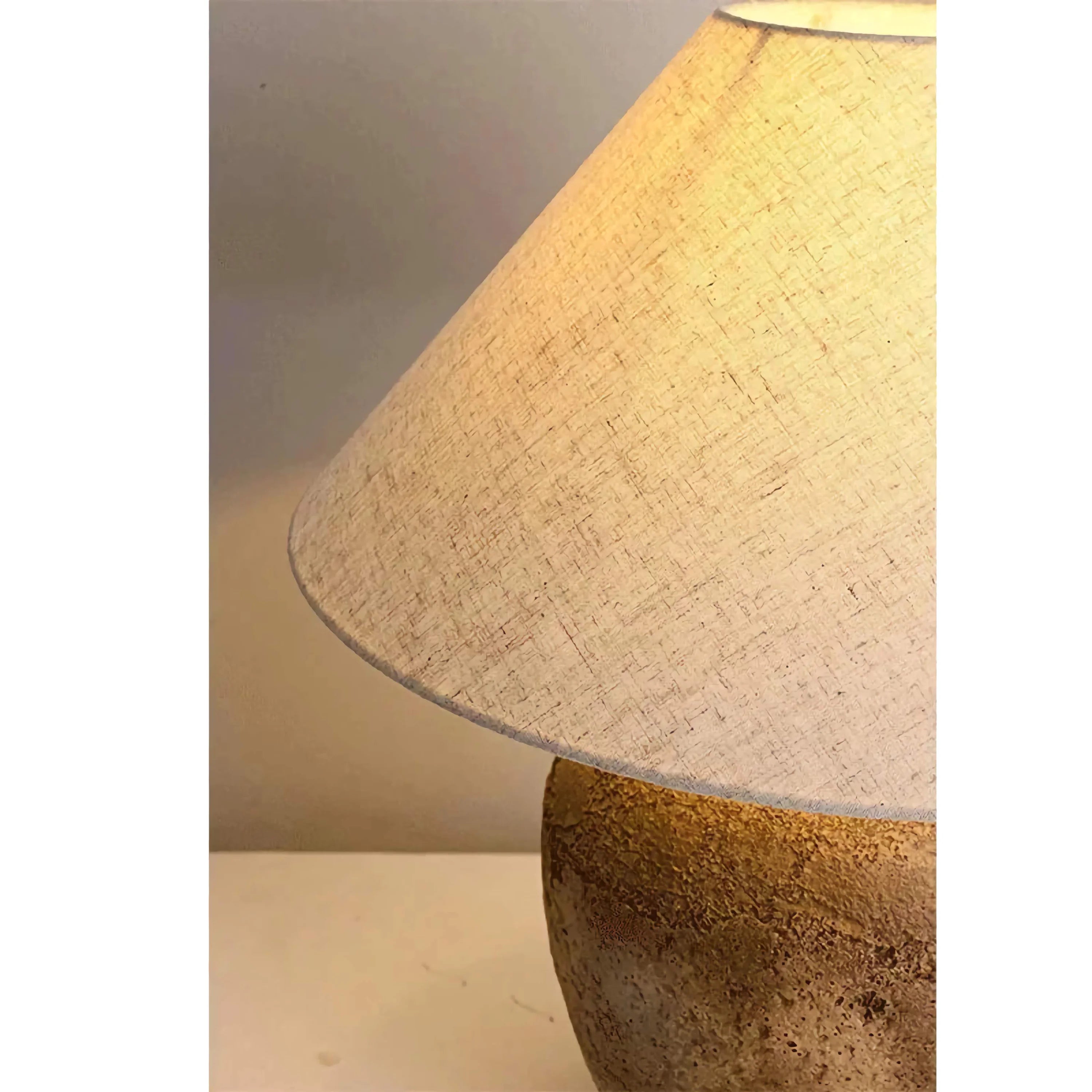 Vintage Taupe Wabi Style Table Lamp | Ceramic Bedside