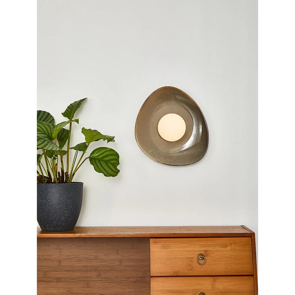 Bronze Asymmetrical Disc Sconce | Wabi Sabi Accent Wall Light