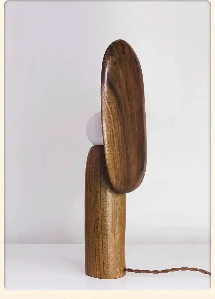 Modern Sculptural Wooden Table Lamps – Minimalist Accent Lighting Art Deco Design for Living Rooms & Bedrooms