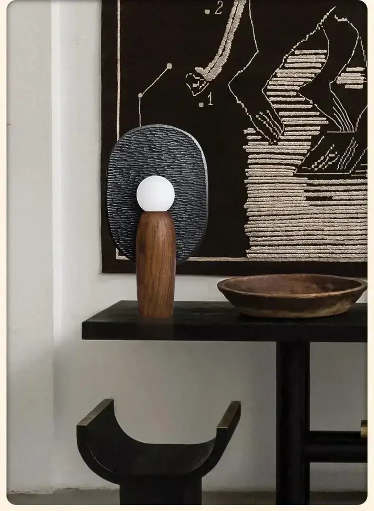 Modern Sculptural Wooden Table Lamps – Minimalist Accent Lighting Art Deco Design for Living Rooms & Bedrooms