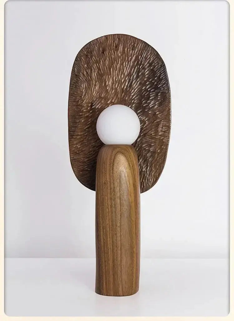 Modern Sculptural Wooden Table Lamps – Minimalist Accent Lighting Art Deco Design for Living Rooms & Bedrooms