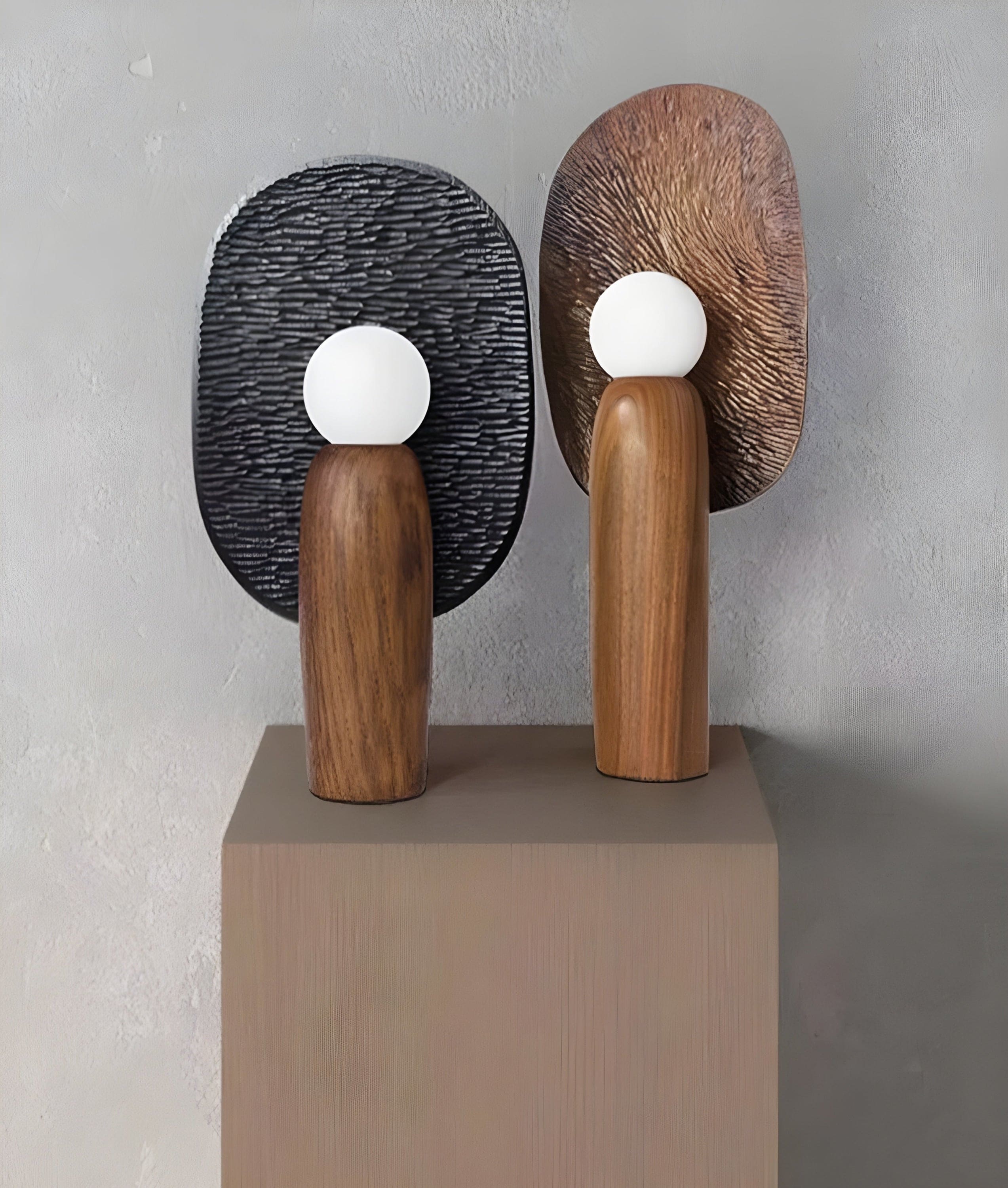 Modern Sculptural Wooden Table Lamps – Minimalist Accent Lighting Art Deco Design for Living Rooms & Bedrooms