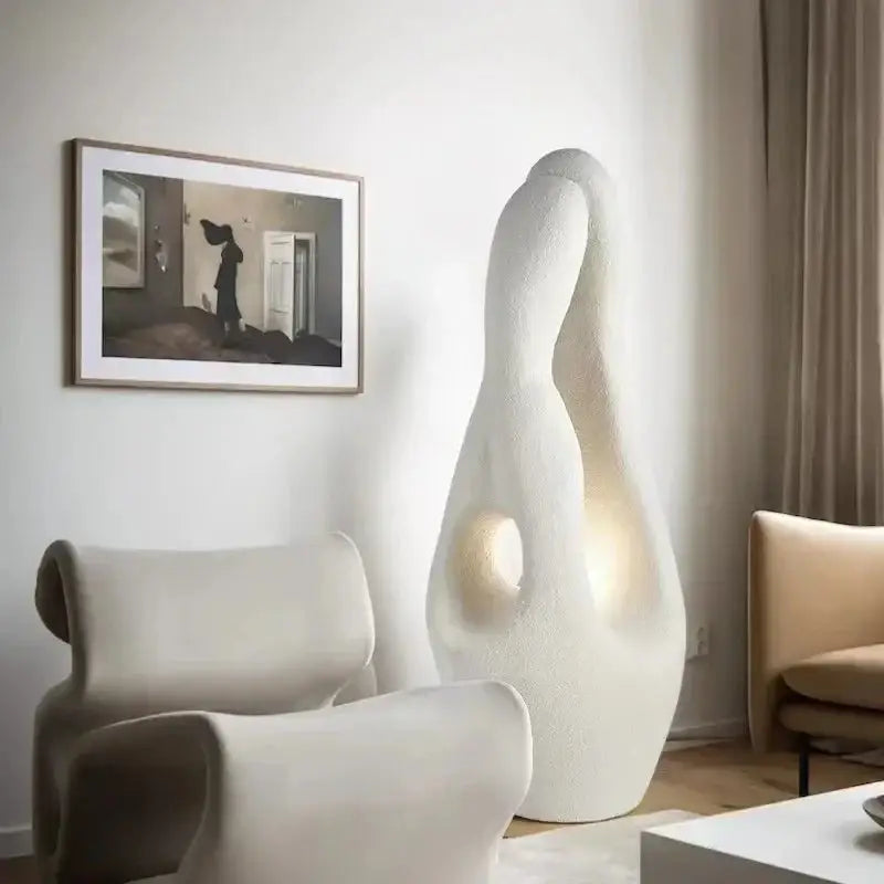 Wabi-sabi Luxury Modern Minimalism White Floor Lamp for Living Room Bedroom - Lamps