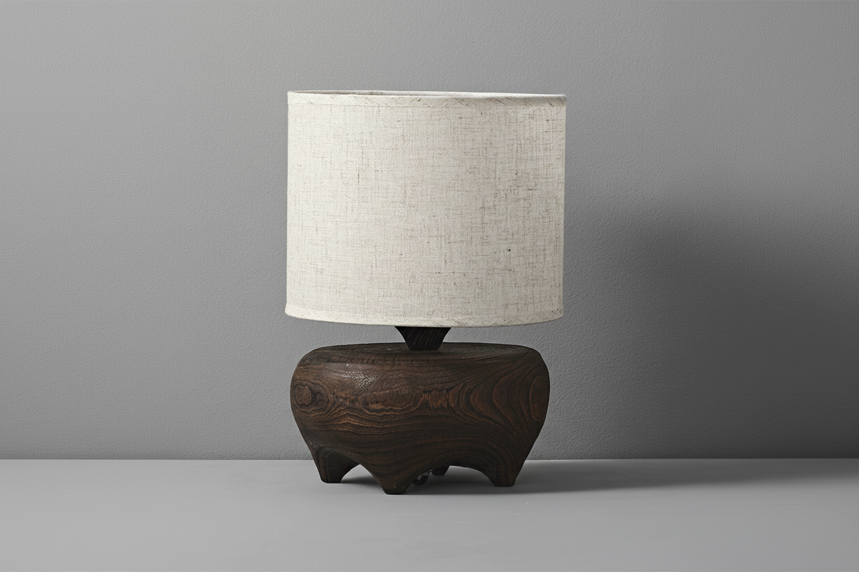 Wabi-sabi Hand-carved Solid Wood Table Lamp - Japandi Lighting for Console Bedside Living Room Casalolalights Luxury