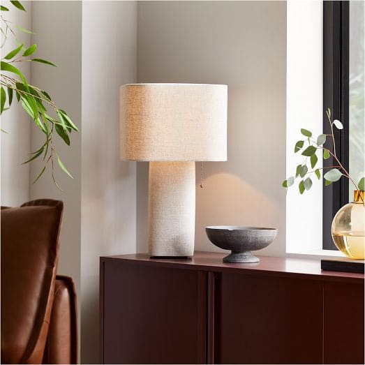 Modern Minimalism Fabric Table Lamp with Cylindrical Base - Lamps