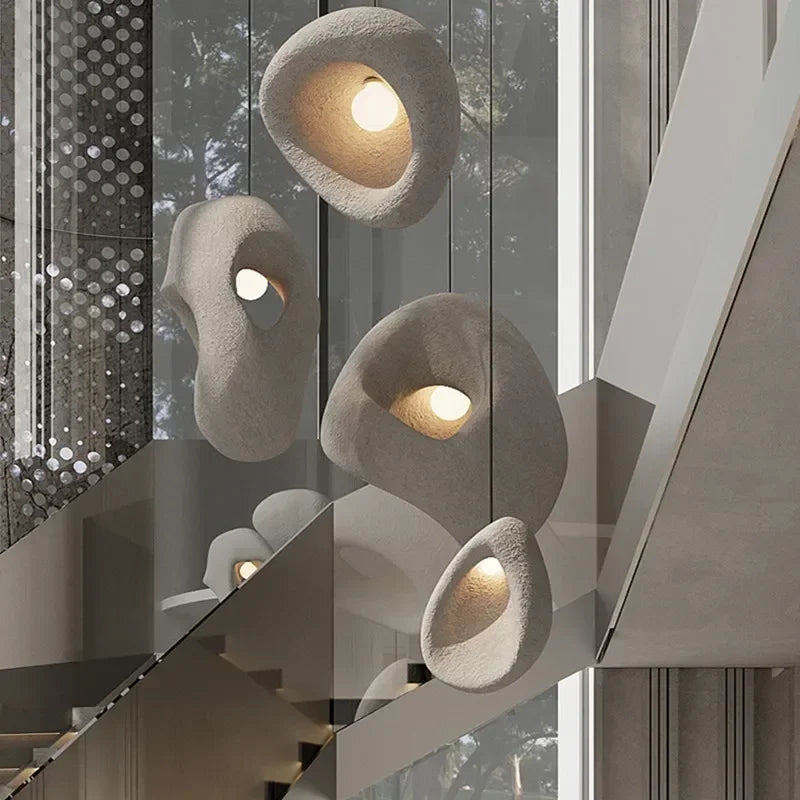 Wabi Sabi Ceiling Light Fixtures | Minimalist Resin Lighting for Warm Elegant Interiors