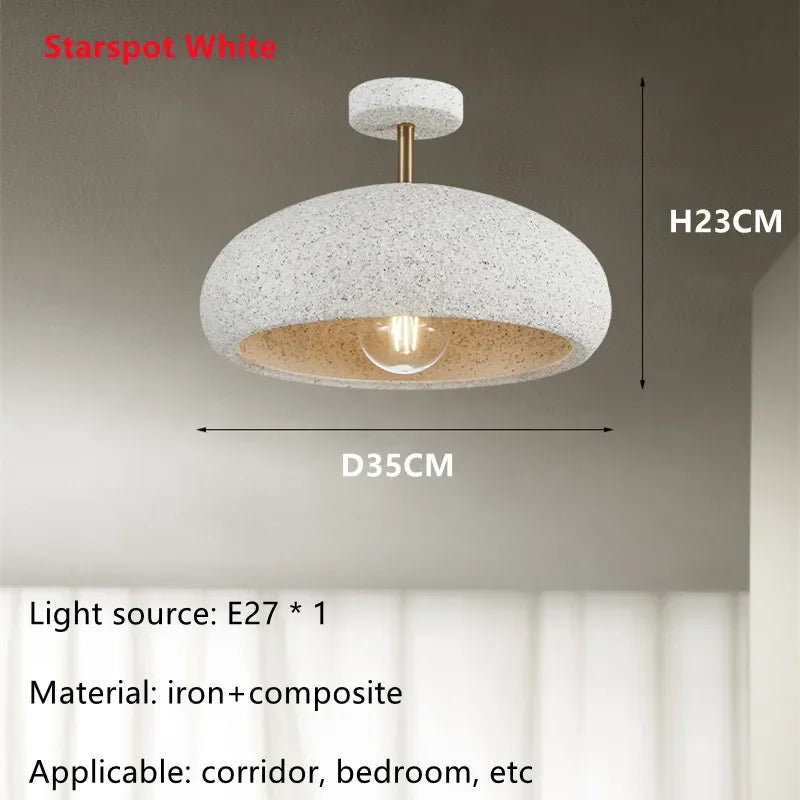 Wabi-sabi Modern Ceiling Light for Dining Room Living Semi-flush Mount