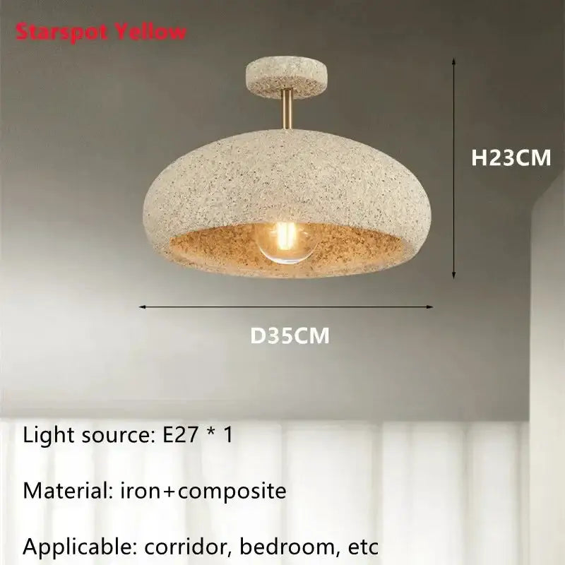 Wabi-sabi Modern Ceiling Light for Dining Room Living Semi-flush Mount - Mounts