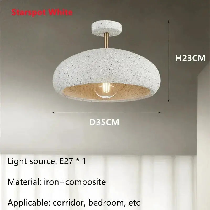 Wabi-sabi Modern Ceiling Light for Dining Room Living Semi-flush Mount - Mounts