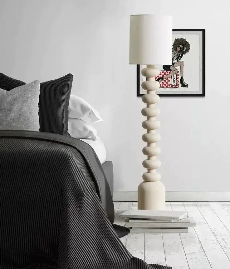 Stacked Sculptural Resin Floor Lamp | Dimmable Modern Accent Light - Lamps