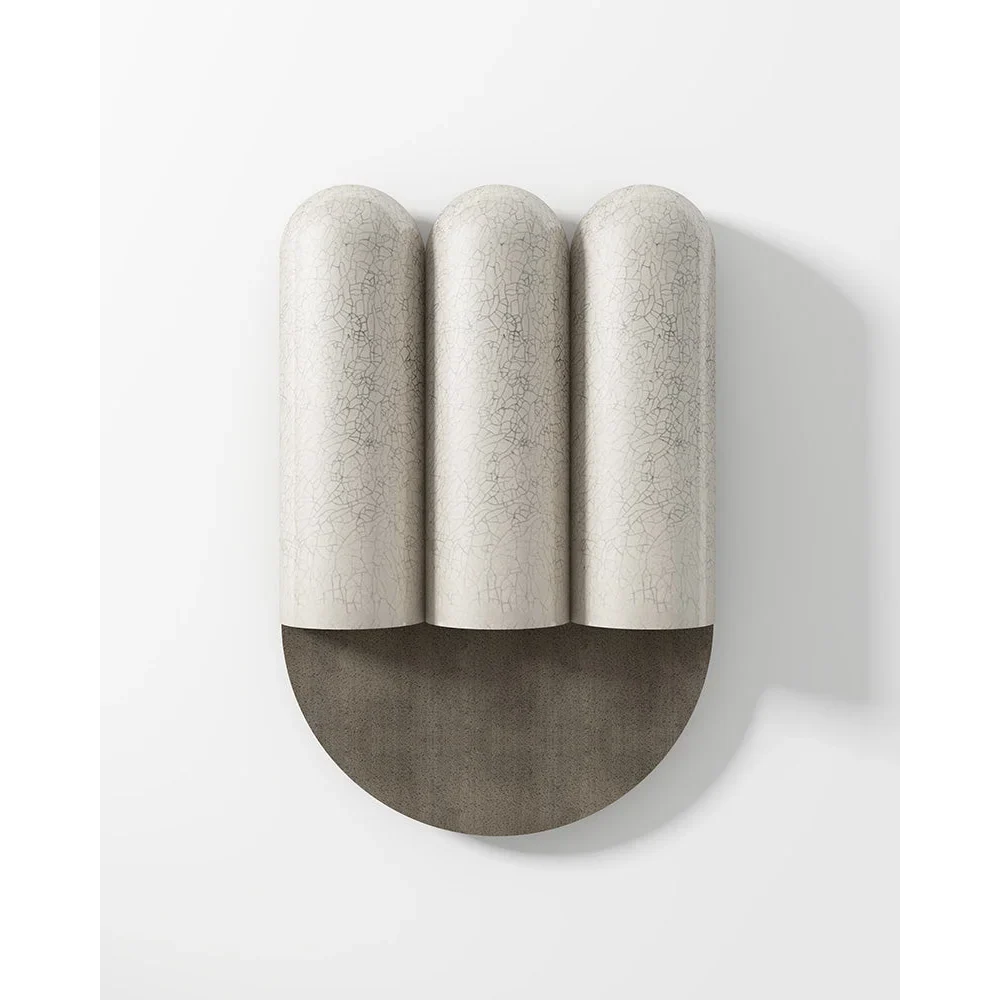 Crackled Ceramic Wall Sconce | Wabi Sabi Sculptural Light
