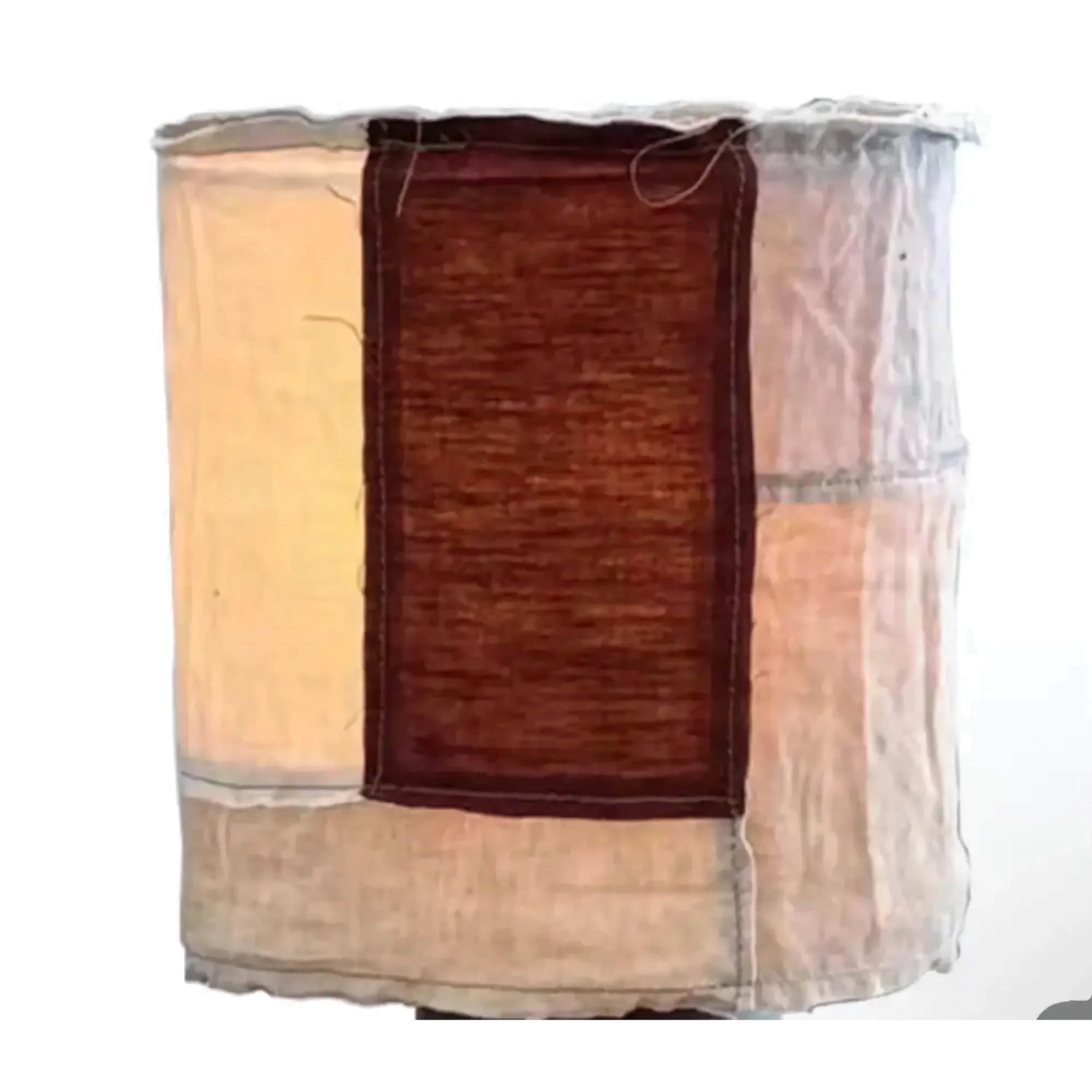 Ceramic wabi-sabi lamp glowing soft