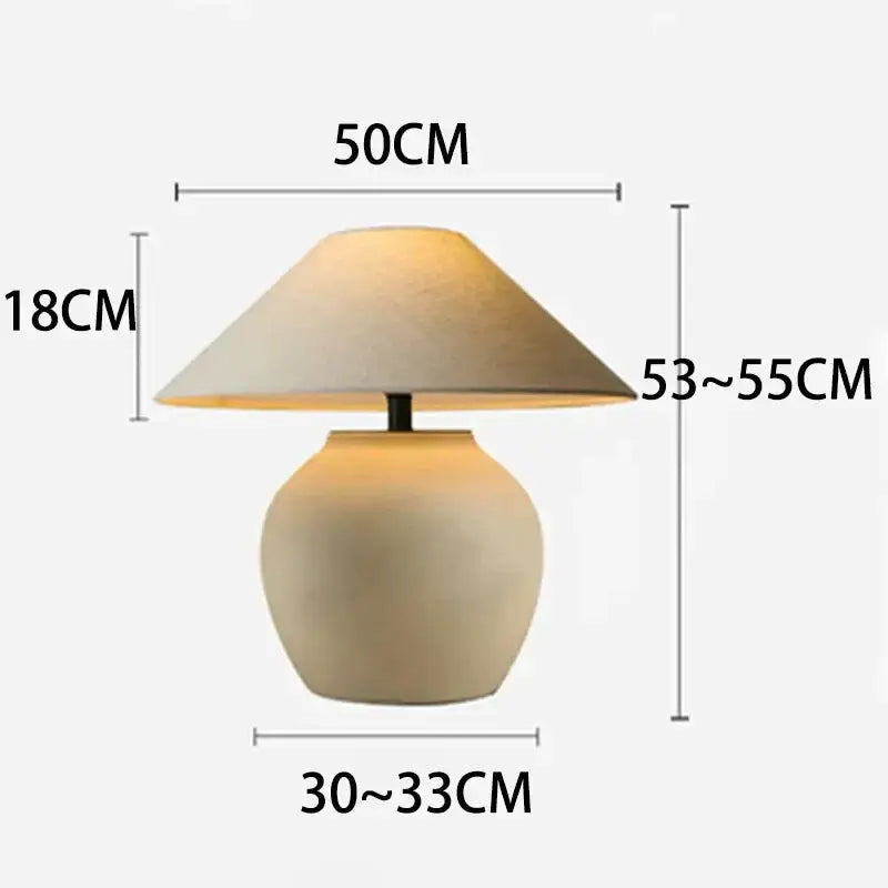 Wabi-sabi Table Lamps Hislin Series | Black and White Available | Ceramic Lamp Minimalist Tones
