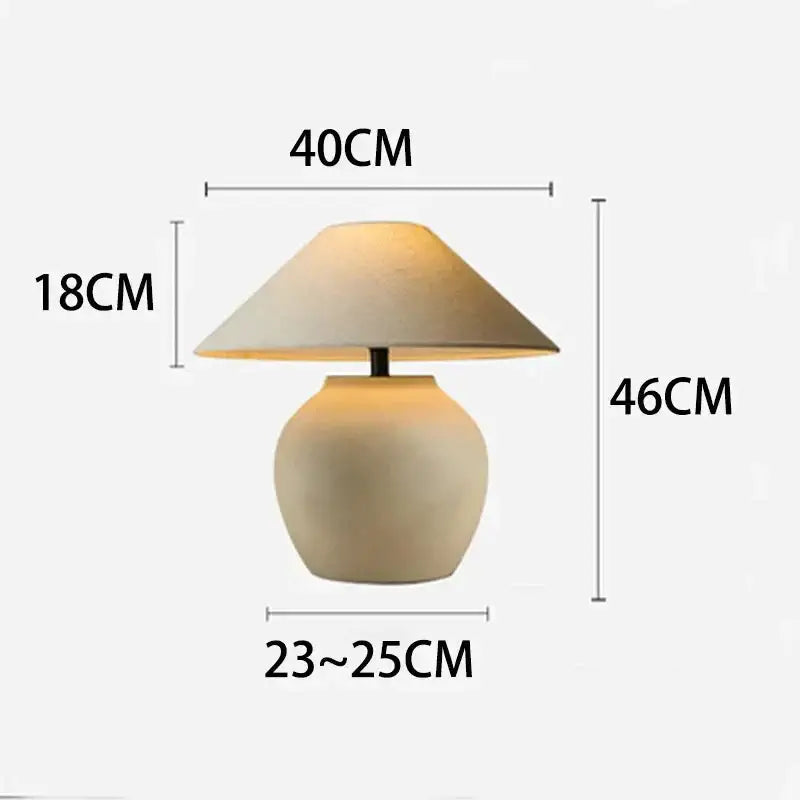 Wabi-sabi Table Lamps Hislin Series | Black and White Available | Ceramic Lamp Minimalist Tones