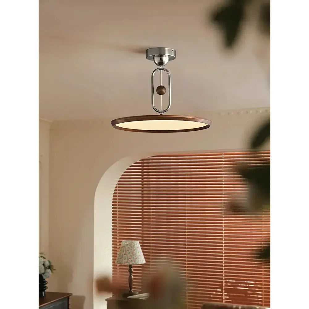 Walnut Ceiling Light | Minimalist Flush-mount Pendant - Semi-flush Mounts