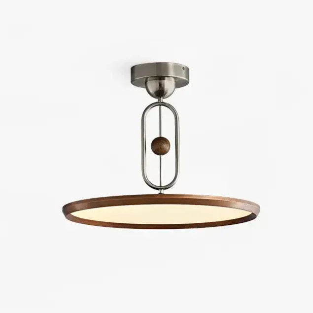 Walnut Ceiling Light | Minimalist Flush-mount Pendant - Semi-flush Mounts