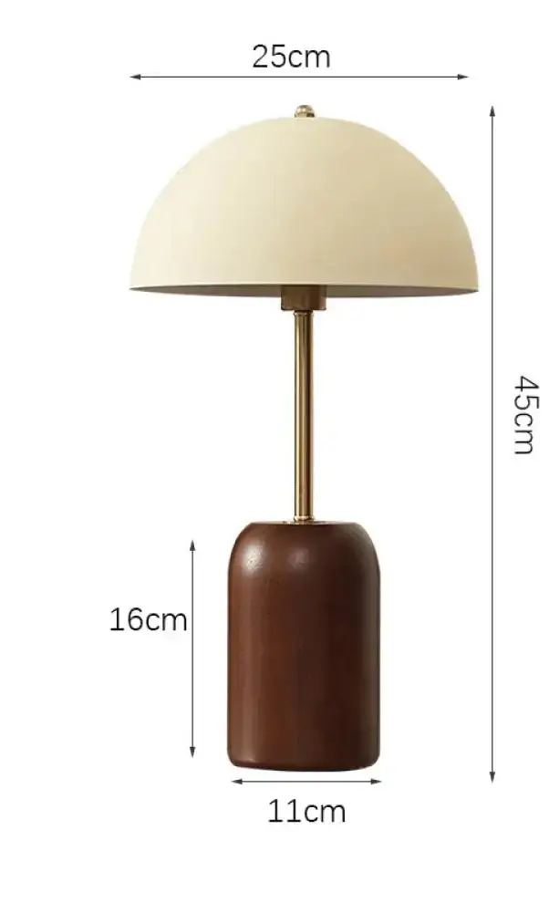Walnut Dome Table Lamp | High Cri Dimmable Designer Light - Lamps