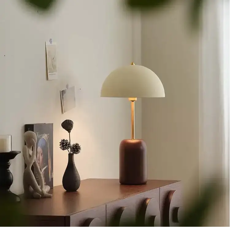 Walnut Dome Table Lamp | High Cri Dimmable Designer Light - Lamps