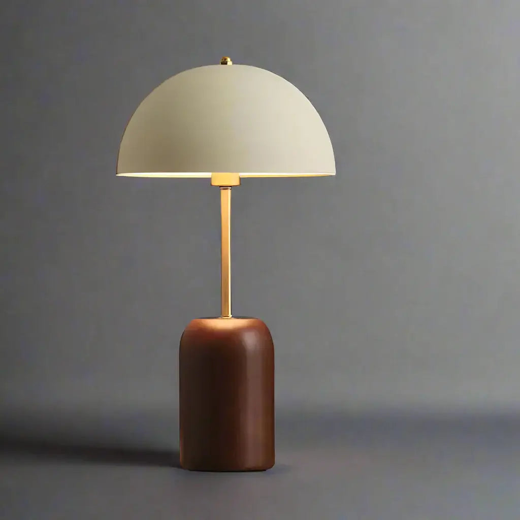 Walnut Dome Table Lamp | High Cri Dimmable Designer Light - Lamps