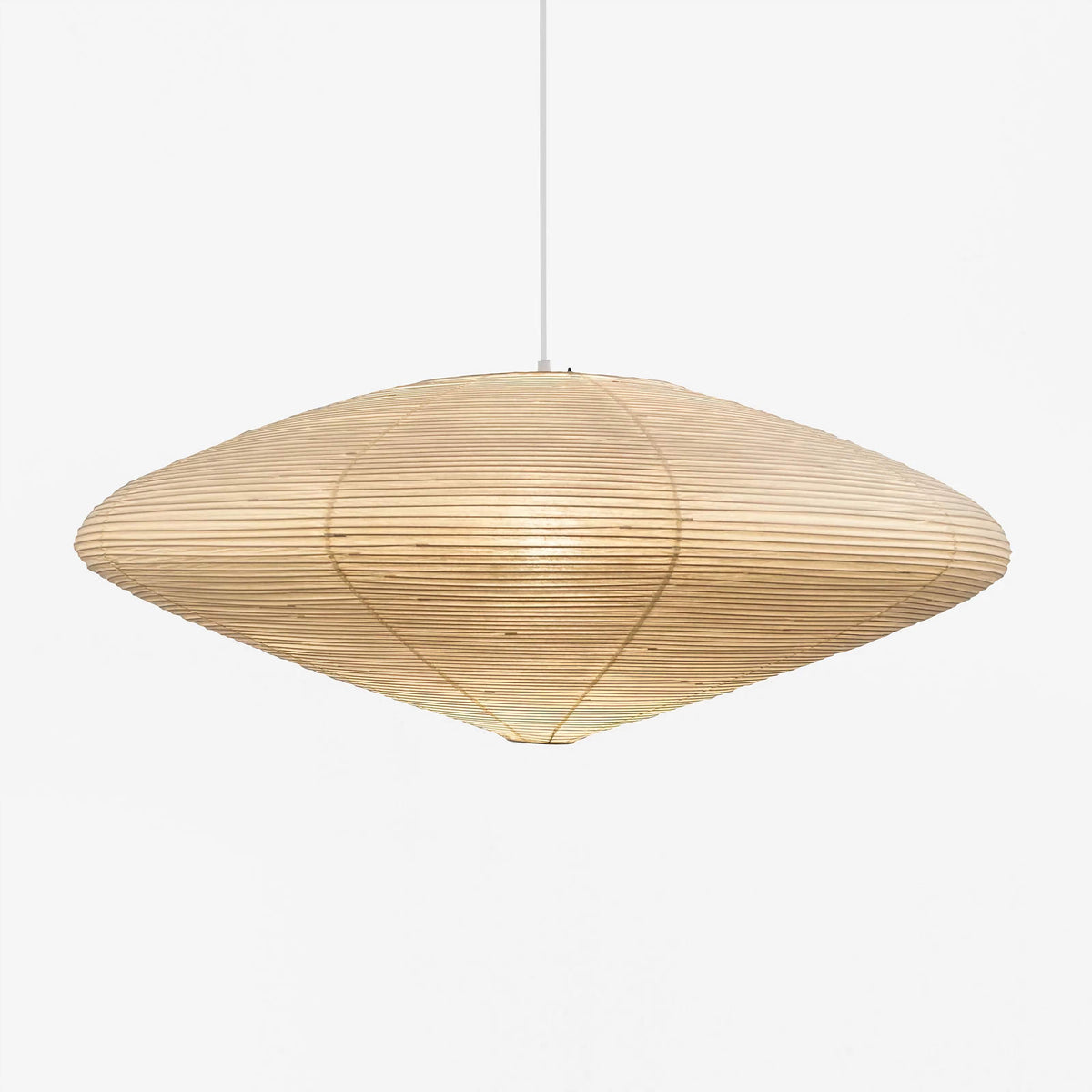 Large Washi Paper Disc Pendant Bamboo Ribs | Wide Halo Over a Dining Table Handmade Japandi Casalola Lights Luxury