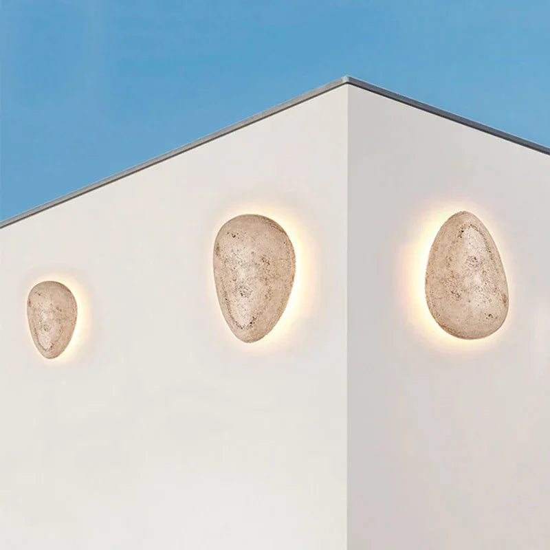 Waterproof Travertine Wall Light Ip65 | Yellow Stone Outdoor Sconce Wabi-sabi Bathroom & Patio Casalola Lights Luxury