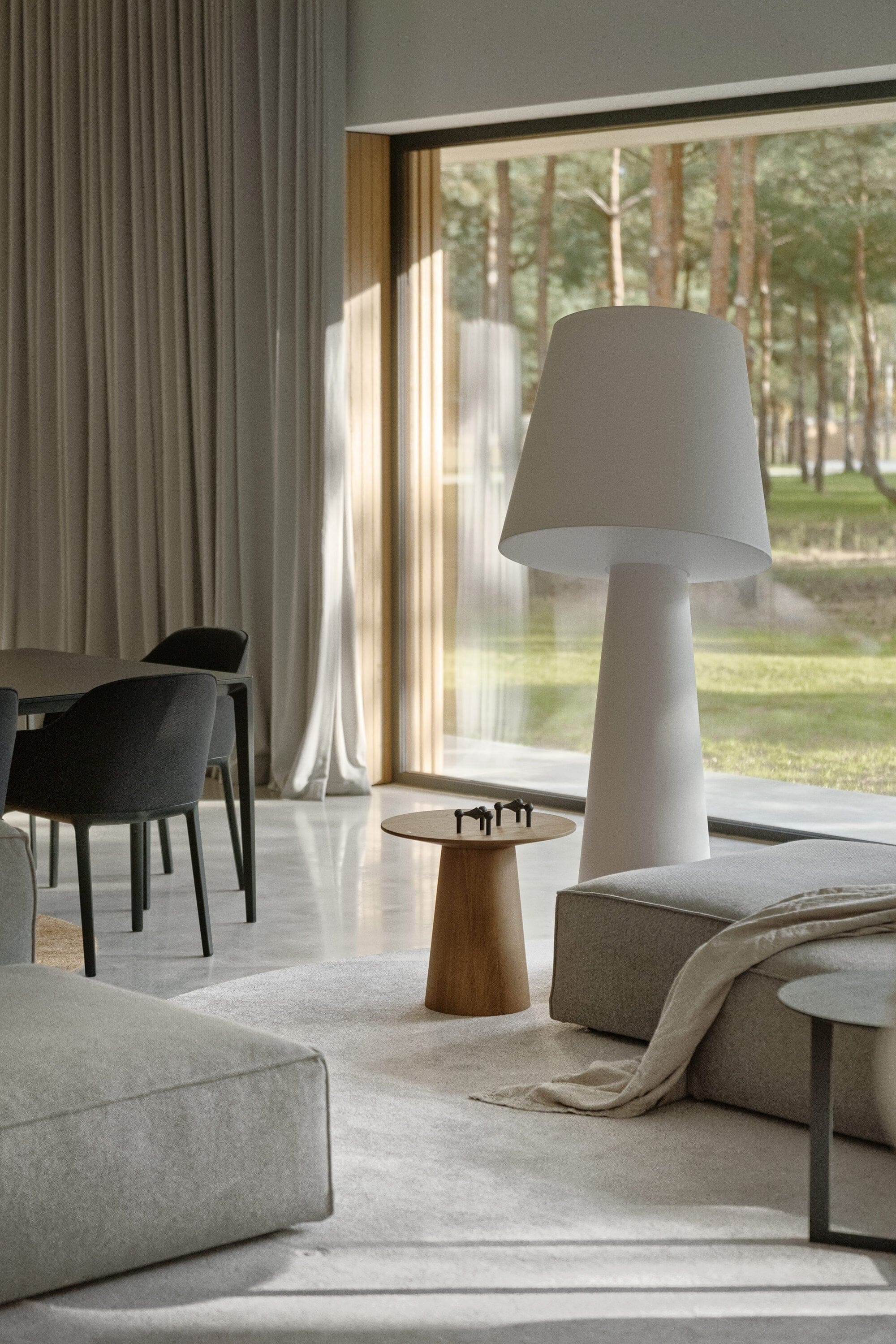 Decorative Floor Lamps for Living Room Bedroom Hotel Restaurants - White Fabric