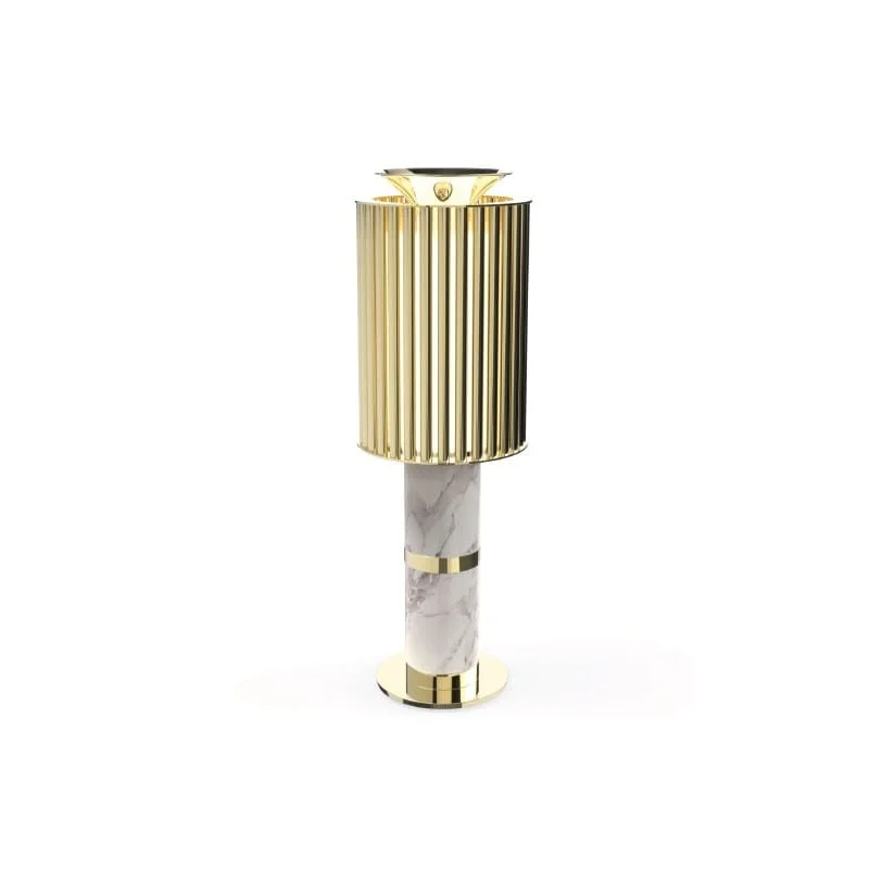 Black Marble & Brass Table Lamp | Art Deco Statement Lighting