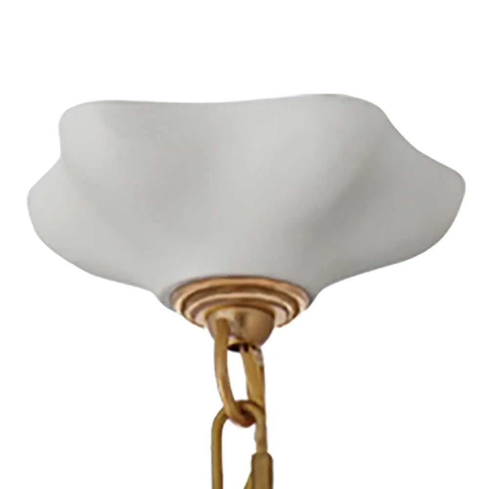 White plaster wave pendant full view