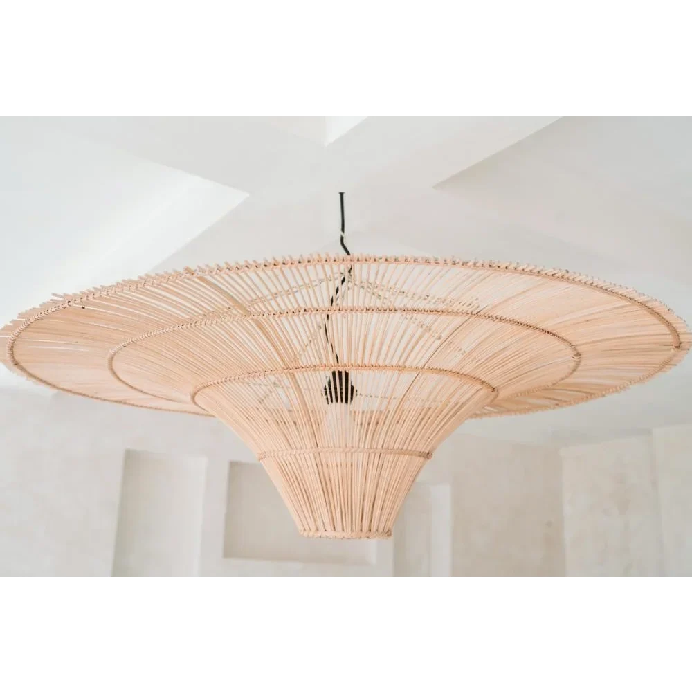 Hand Woven Wicker Pendant Brown or Beige | Patterned Shadows 1 to 3 Bulbs for Enough Light Sizes Casalola Lights Luxury