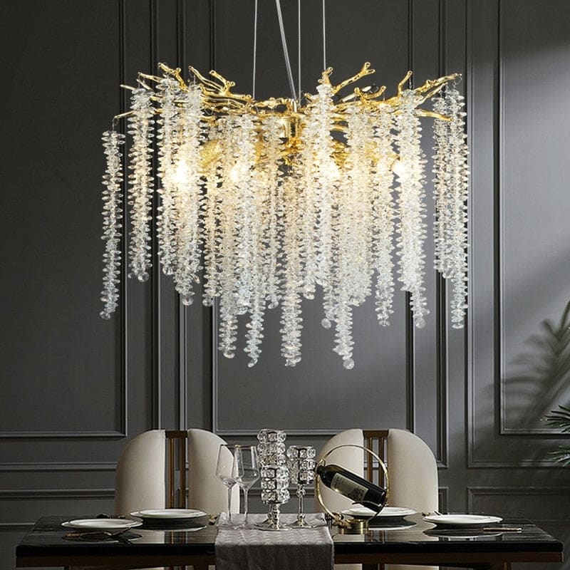 Real Crystal Chandelier | Wisteria Luxury Lighting for Stairs Living Room Restaurants - Chandeliers
