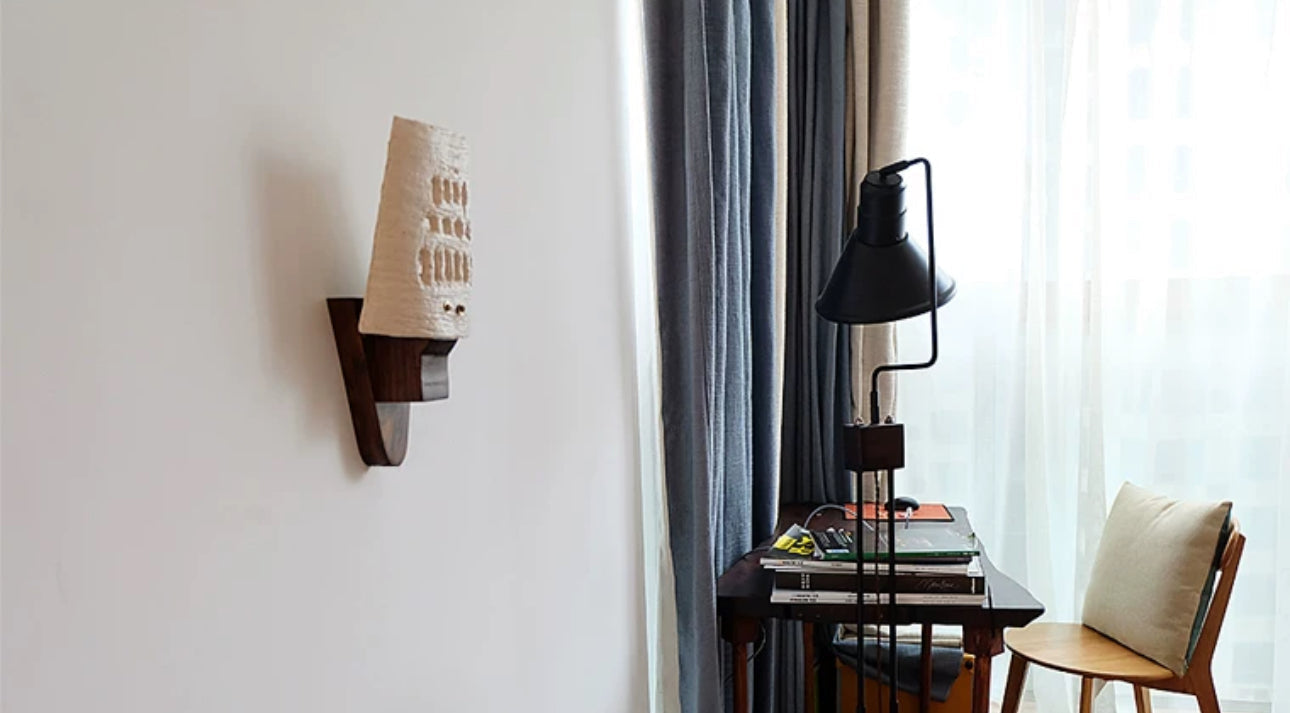 Wood Ceramic Wall Lamp for Modern Minimalist Interiors - Sconces