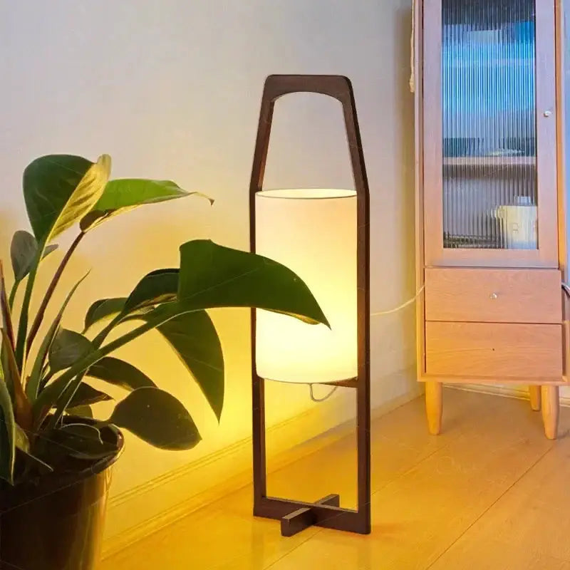 Wood Floor Lamp Japandi Lamps for Living Room Bedroom - Table