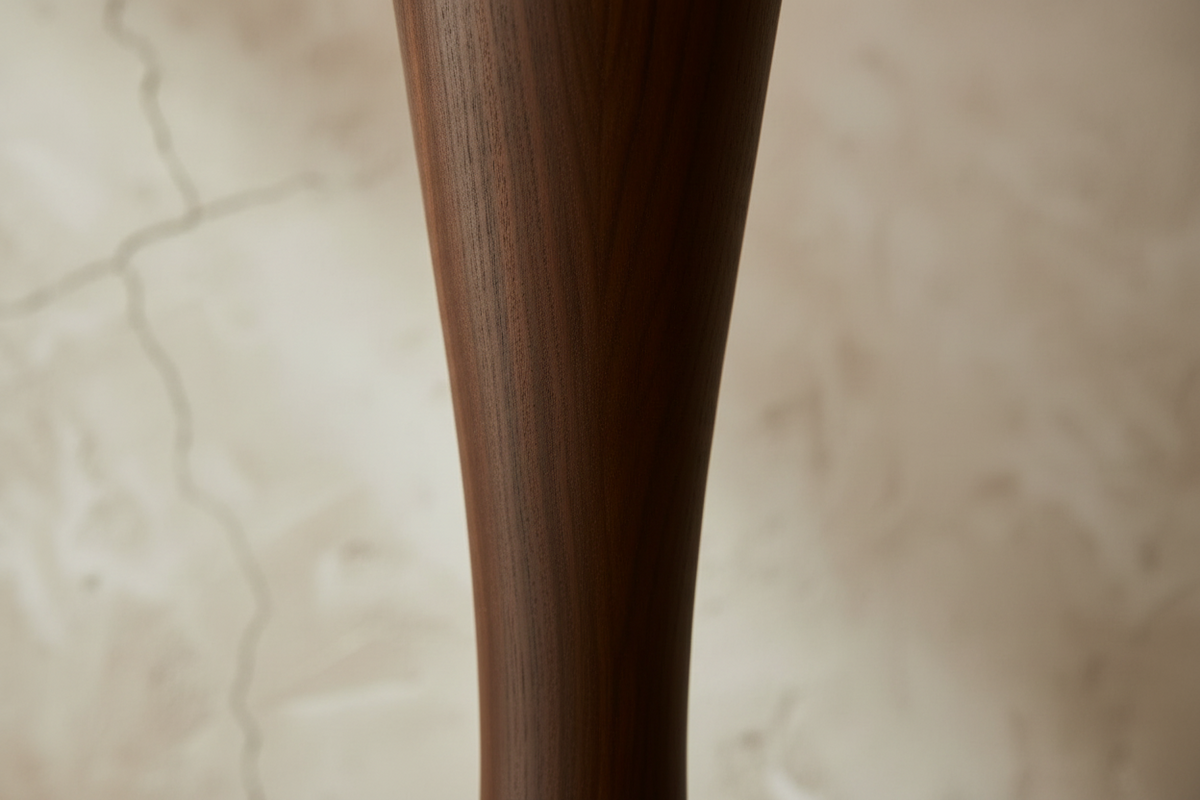 Solid Wood Floor Lamp Linen Shade | Slim 30cm Profile 162cm Tall Bedside or Sofa Dimmable Option Casalola Lights Luxury