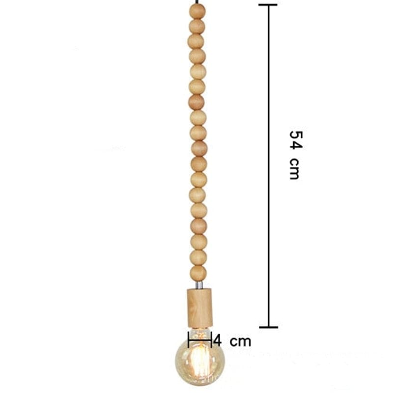 Wooden Geometric Beads String Pendant Lamp - Lamps